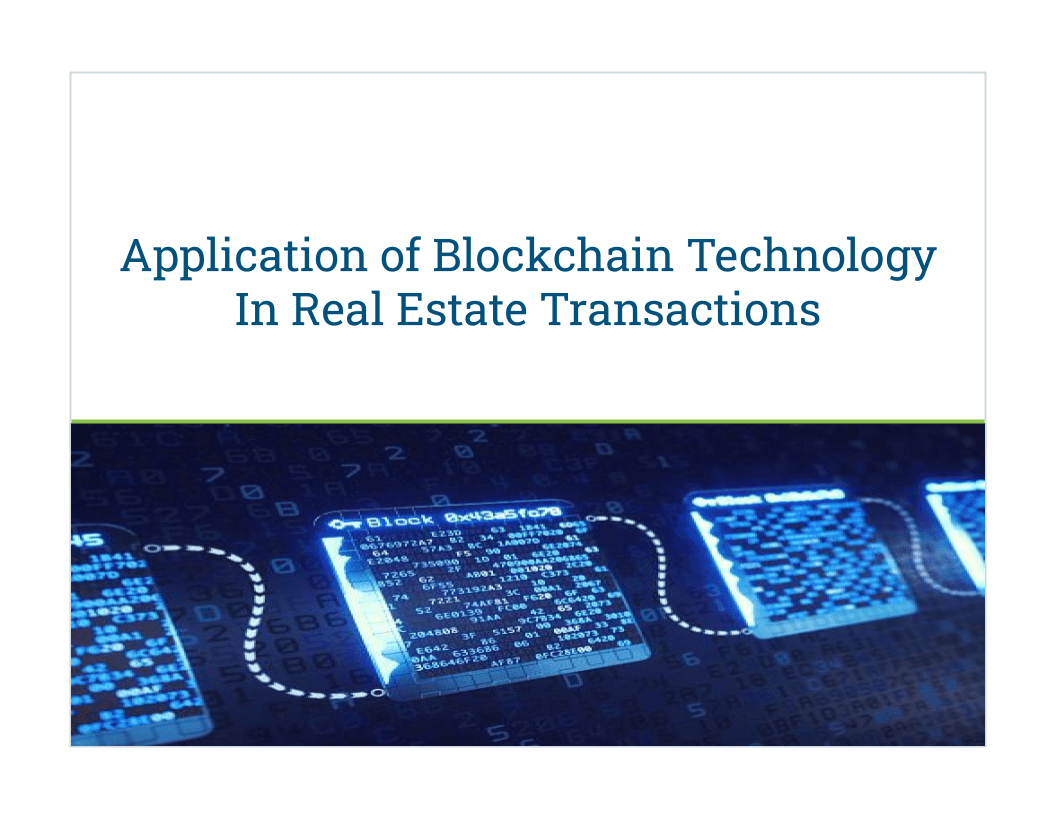 Blockchain technology in real estate